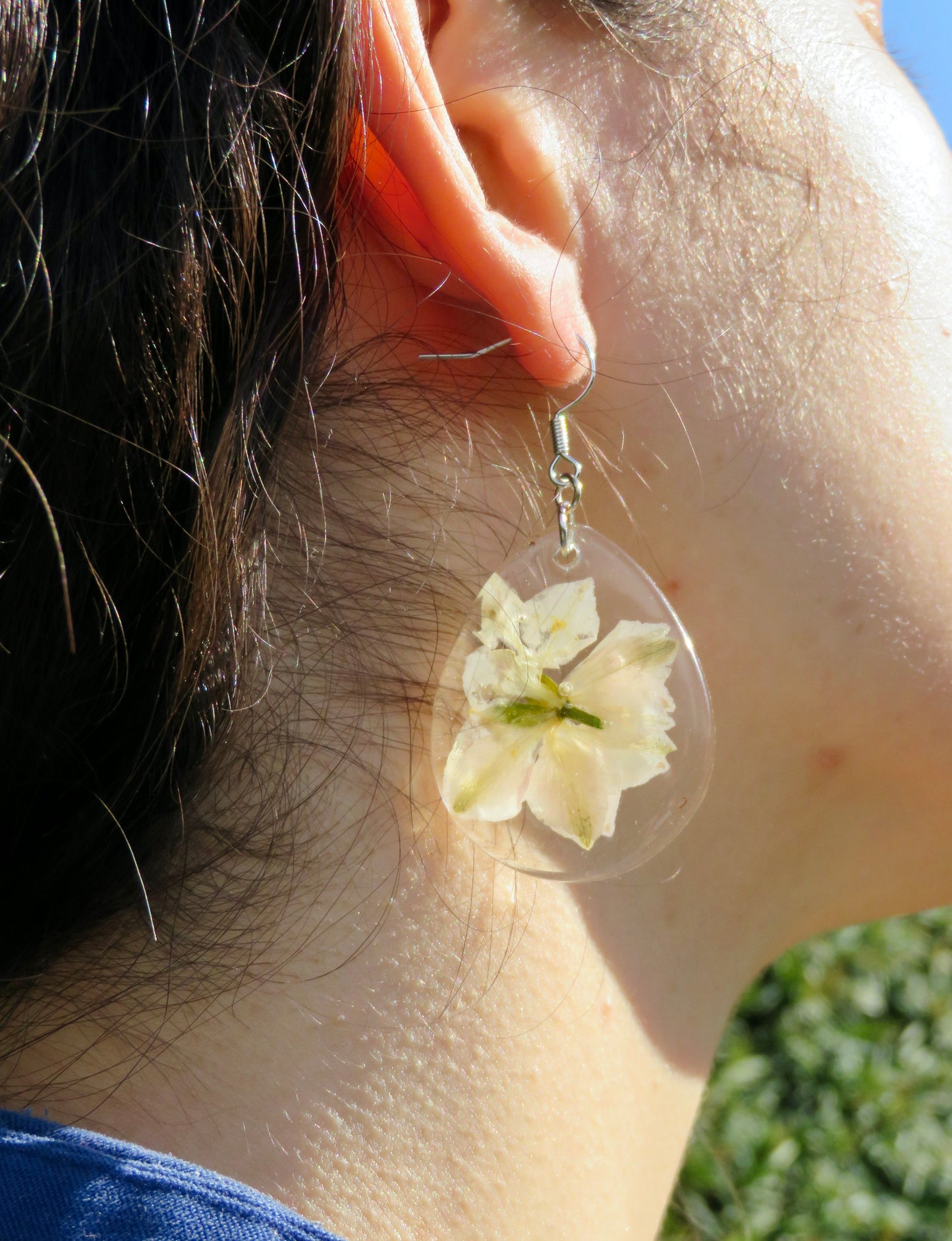 White delphinium (medium) earrings