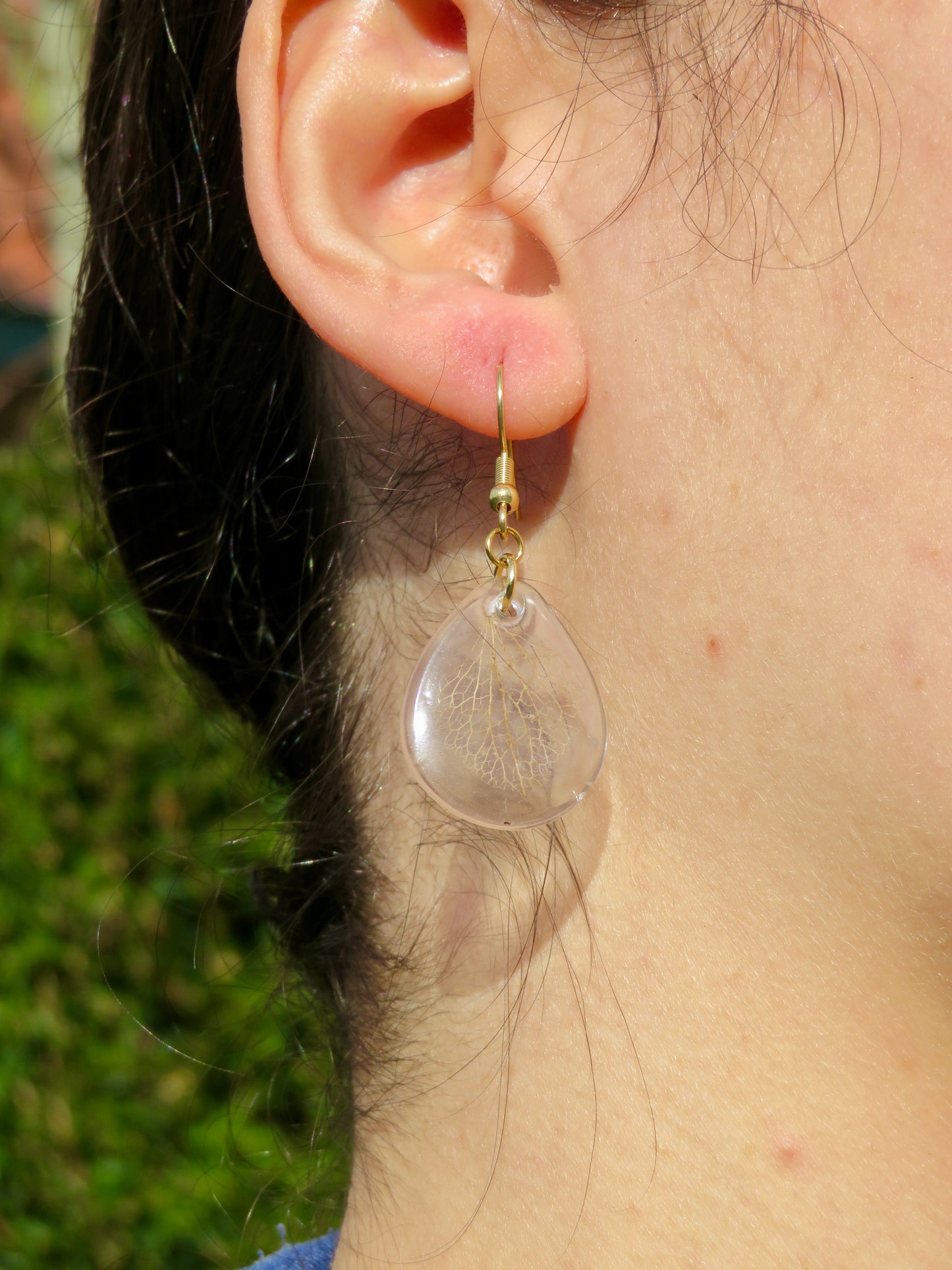 Skeleton hydrangea earrings